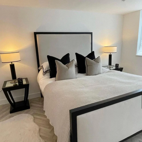 Jordane Upholstered Soft Velvet Metal Bed Frame