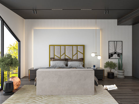 Amaryn Luxe Metal Tv Bed Frame