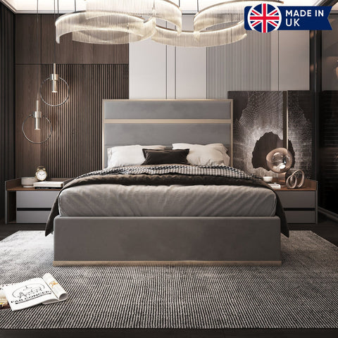 Breckin Upholstered Soft Velvet Metal Bed Frame