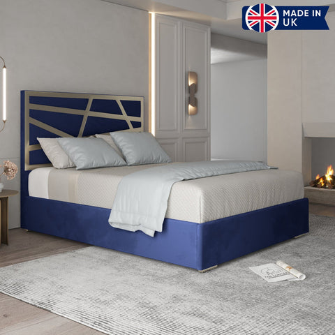 Annabel Upholstered Soft Velvet Metal Bed Frame