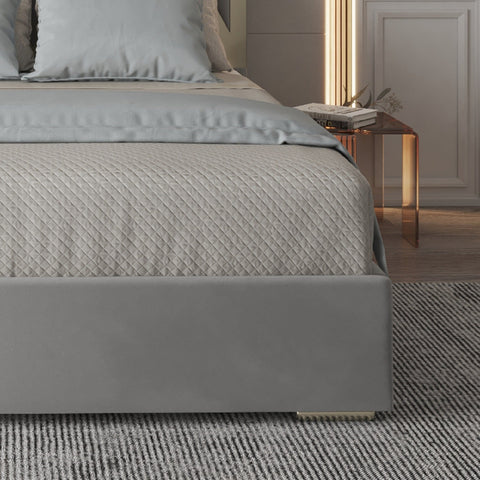 Abigail Upholstered Soft Velvet Metal Bed Frame