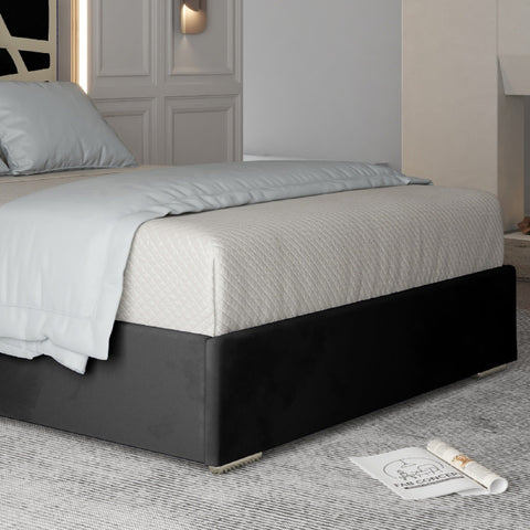 Annabel Upholstered Soft Velvet Metal Bed Frame