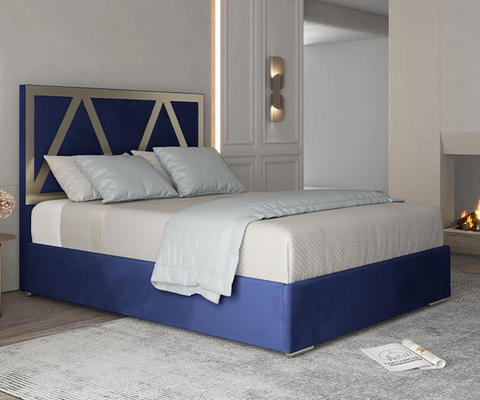 Annabel Upholstered Soft Velvet Metal Bed Frame
