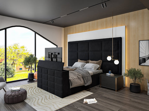 Amaryn Luxe Metal Tv Bed Frame