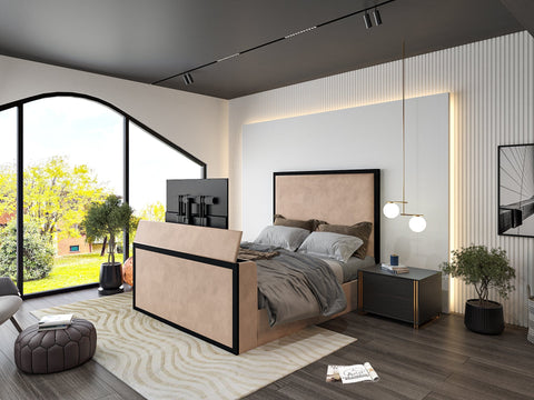 Amaryn Luxe Metal Tv Bed Frame