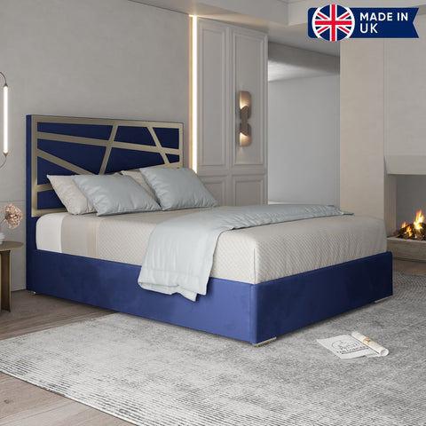 Annabel Upholstered Soft Velvet Metal Bed Frame