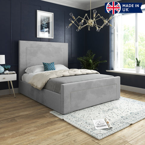 Abigail Upholstered Soft Velvet Metal Bed Frame