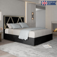 Abigail Upholstered Soft Velvet Metal Bed Frame