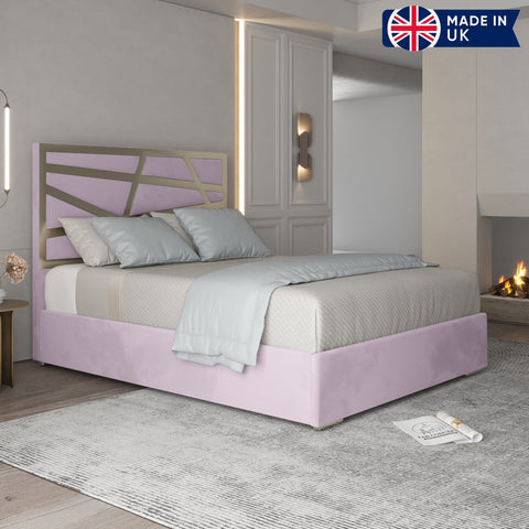 Annabel Upholstered Soft Velvet Metal Bed Frame