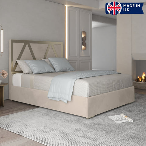 Abigail Upholstered Soft Velvet Metal Bed Frame