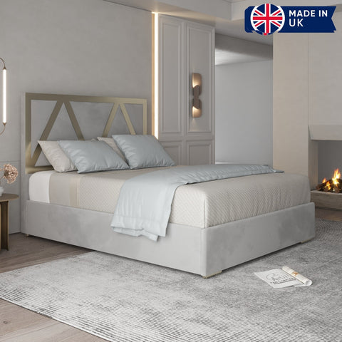 Abigail Upholstered Soft Velvet Metal Bed Frame