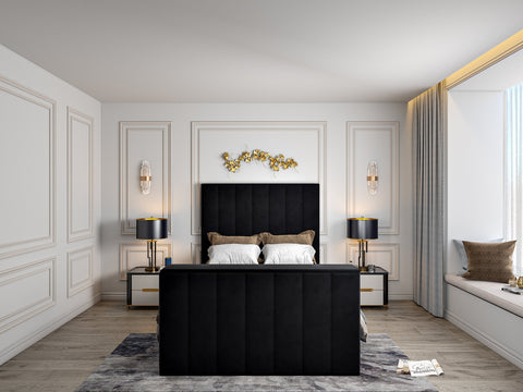 Greenport Upholstered Soft Velvet Line Tv Bespoke Bed Frame