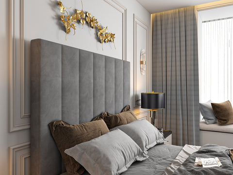 Greenport Upholstered Soft Velvet Line Tv Bespoke Bed Frame