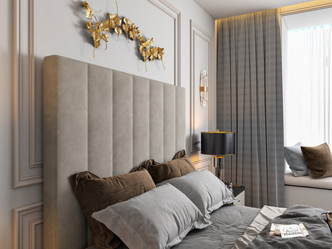 Greenport Upholstered Soft Velvet Line Tv Bespoke Bed Frame